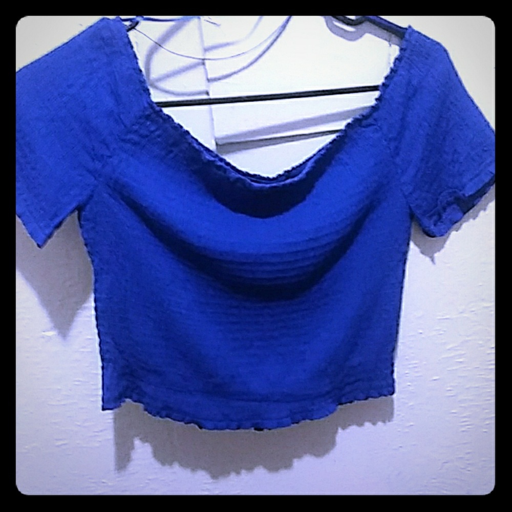blue crop top (Forever 21)